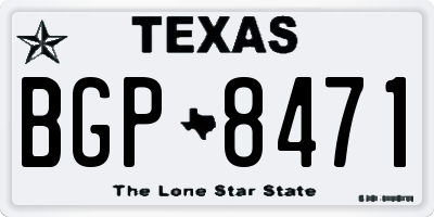 TX license plate BGP8471