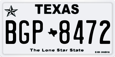 TX license plate BGP8472