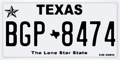 TX license plate BGP8474