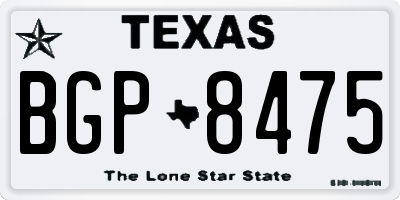 TX license plate BGP8475
