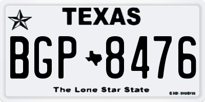 TX license plate BGP8476