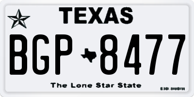 TX license plate BGP8477