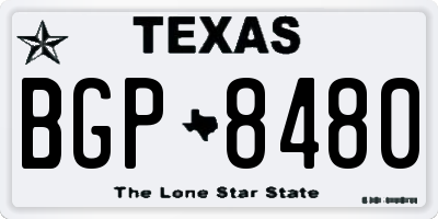 TX license plate BGP8480