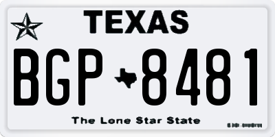TX license plate BGP8481