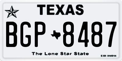 TX license plate BGP8487