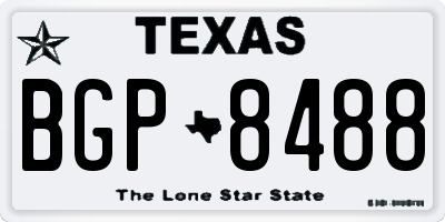 TX license plate BGP8488