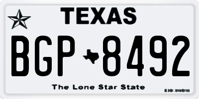 TX license plate BGP8492
