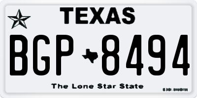 TX license plate BGP8494