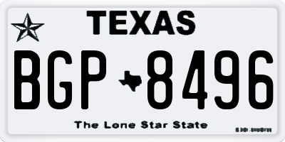 TX license plate BGP8496