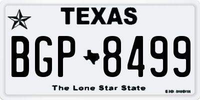 TX license plate BGP8499
