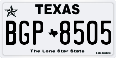 TX license plate BGP8505