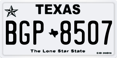 TX license plate BGP8507