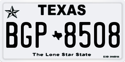 TX license plate BGP8508