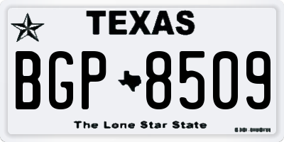 TX license plate BGP8509