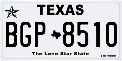 TX license plate BGP8510