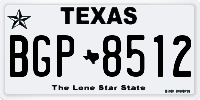 TX license plate BGP8512