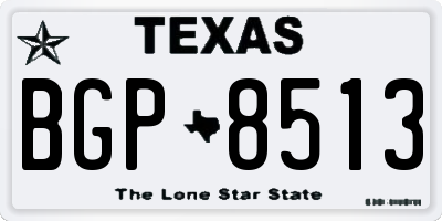 TX license plate BGP8513