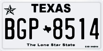 TX license plate BGP8514