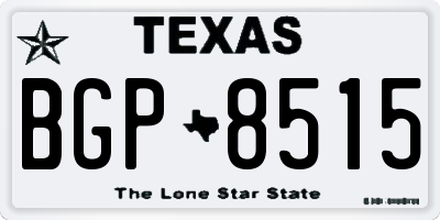 TX license plate BGP8515