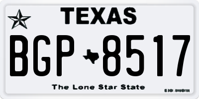 TX license plate BGP8517
