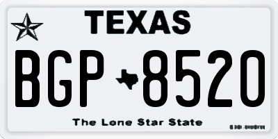 TX license plate BGP8520