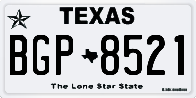 TX license plate BGP8521