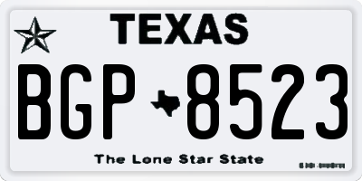 TX license plate BGP8523