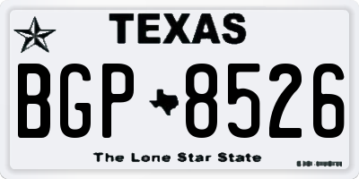 TX license plate BGP8526