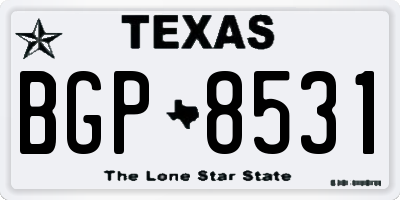 TX license plate BGP8531