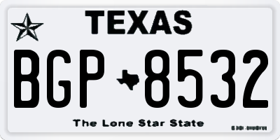 TX license plate BGP8532