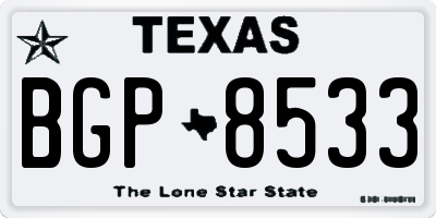 TX license plate BGP8533