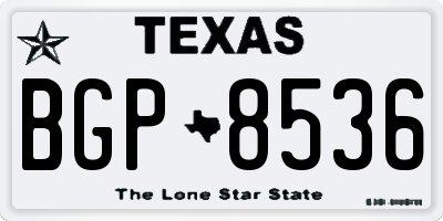 TX license plate BGP8536