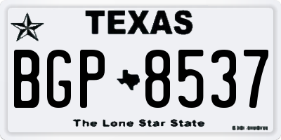 TX license plate BGP8537