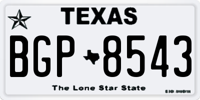 TX license plate BGP8543
