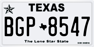 TX license plate BGP8547