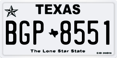 TX license plate BGP8551