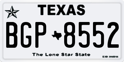 TX license plate BGP8552