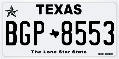 TX license plate BGP8553