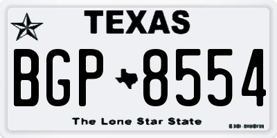 TX license plate BGP8554