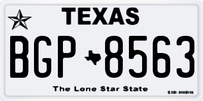 TX license plate BGP8563