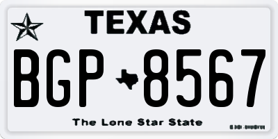 TX license plate BGP8567