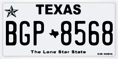 TX license plate BGP8568