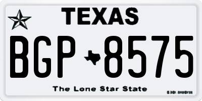 TX license plate BGP8575