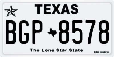 TX license plate BGP8578