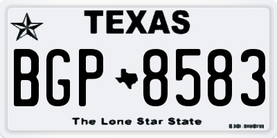 TX license plate BGP8583