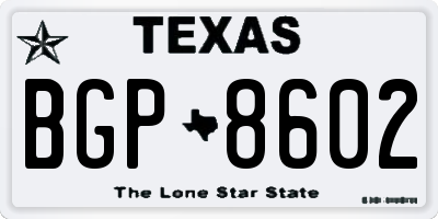 TX license plate BGP8602