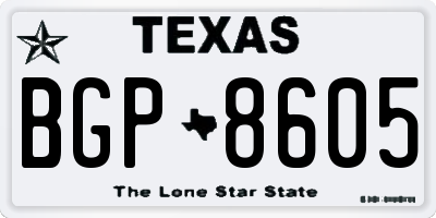 TX license plate BGP8605