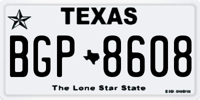 TX license plate BGP8608