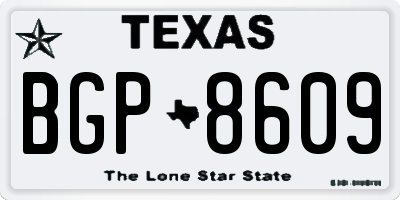 TX license plate BGP8609