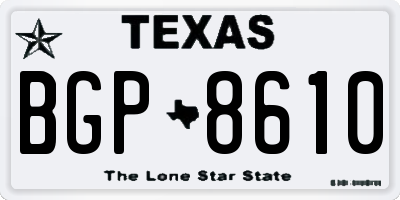 TX license plate BGP8610
